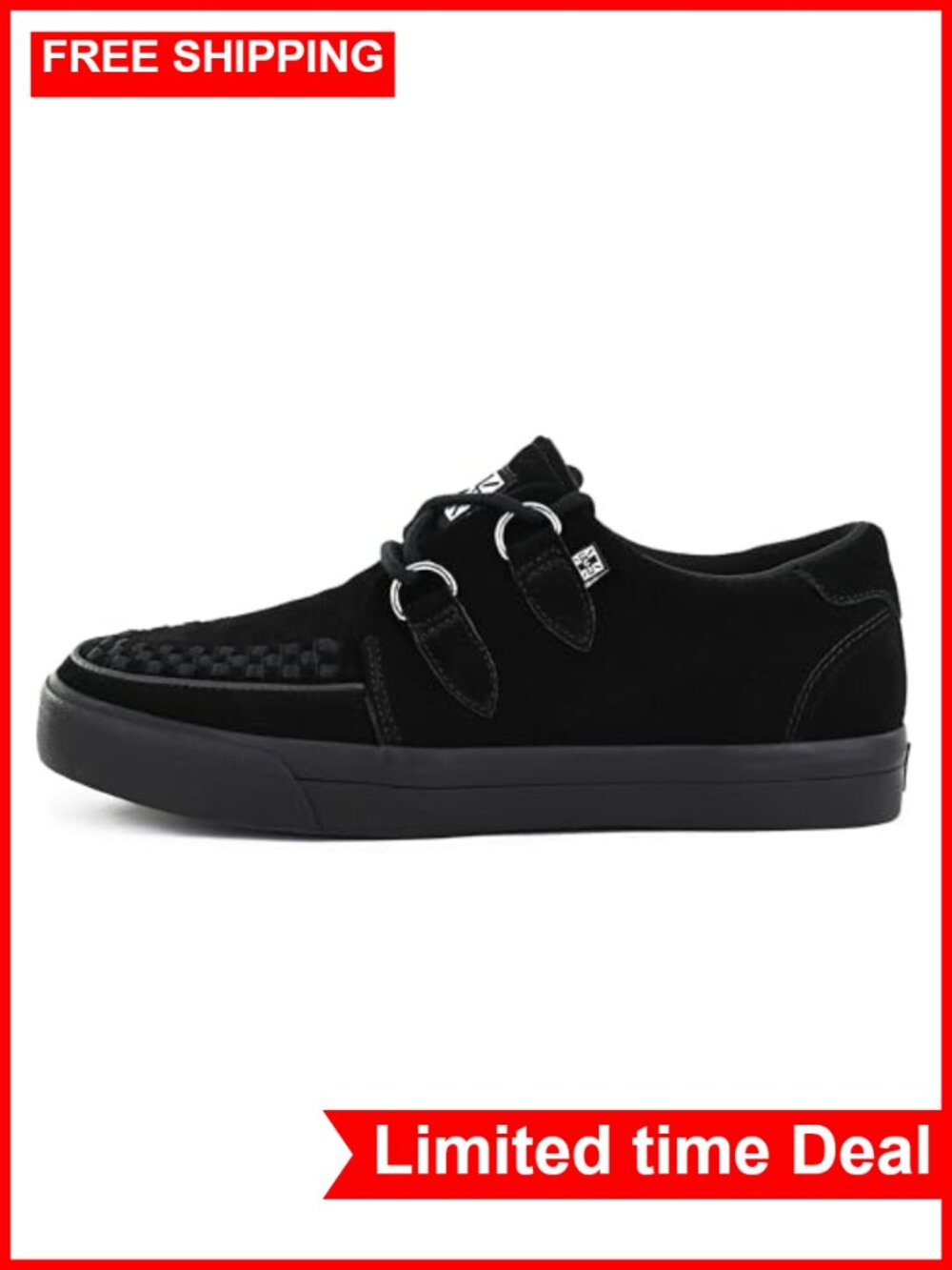 Suede Creeper Sneakers D Ring Lace Up Low Top Shoes